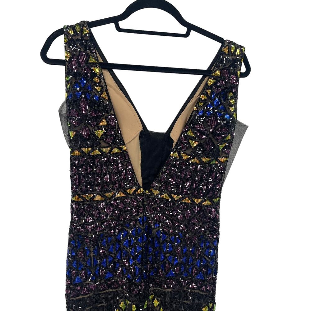 Jovani Style 04807 Black Multi Color Sequin Fit and Flare Gown Women's 8 - Picture 11 of 13